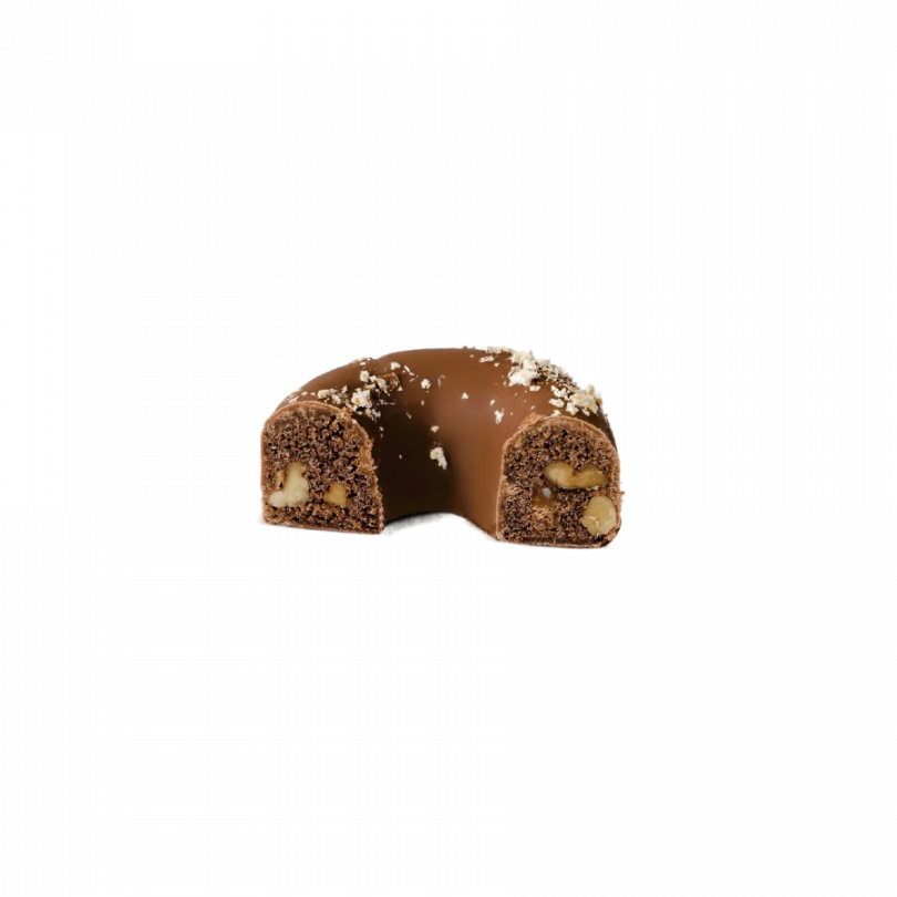 Пончик шоколадный с грецким орехом Bob